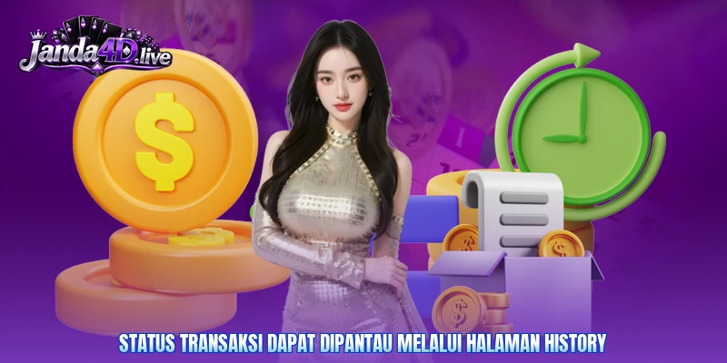 Status transaksi dapat dipantau melalui halaman history